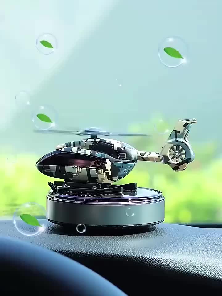 Solar military helicopter car perfume - Free Refill