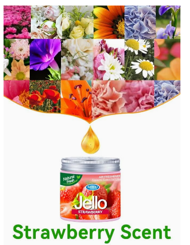 Jello Air Freshener - Strawberry Scent - Odor Eliminator - Scent Freshener - Room, Closets, Bathrooms, Car - 220g