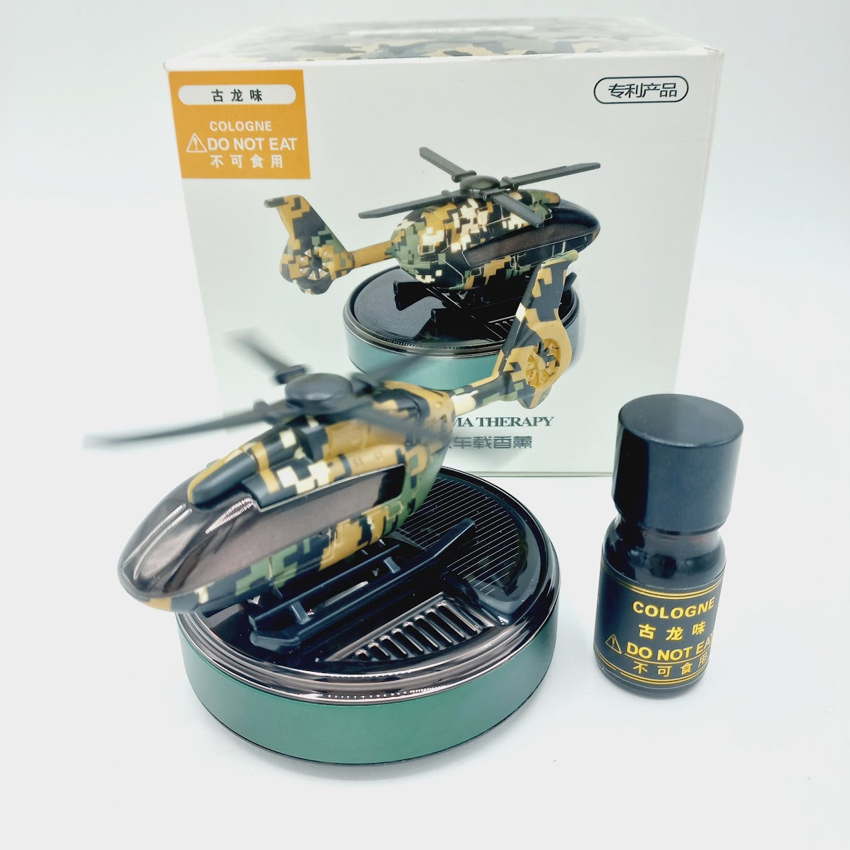 Solar military helicopter car perfume - Free Refill