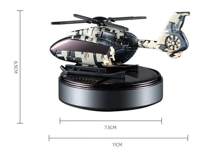 Solar military helicopter car perfume - Free Refill