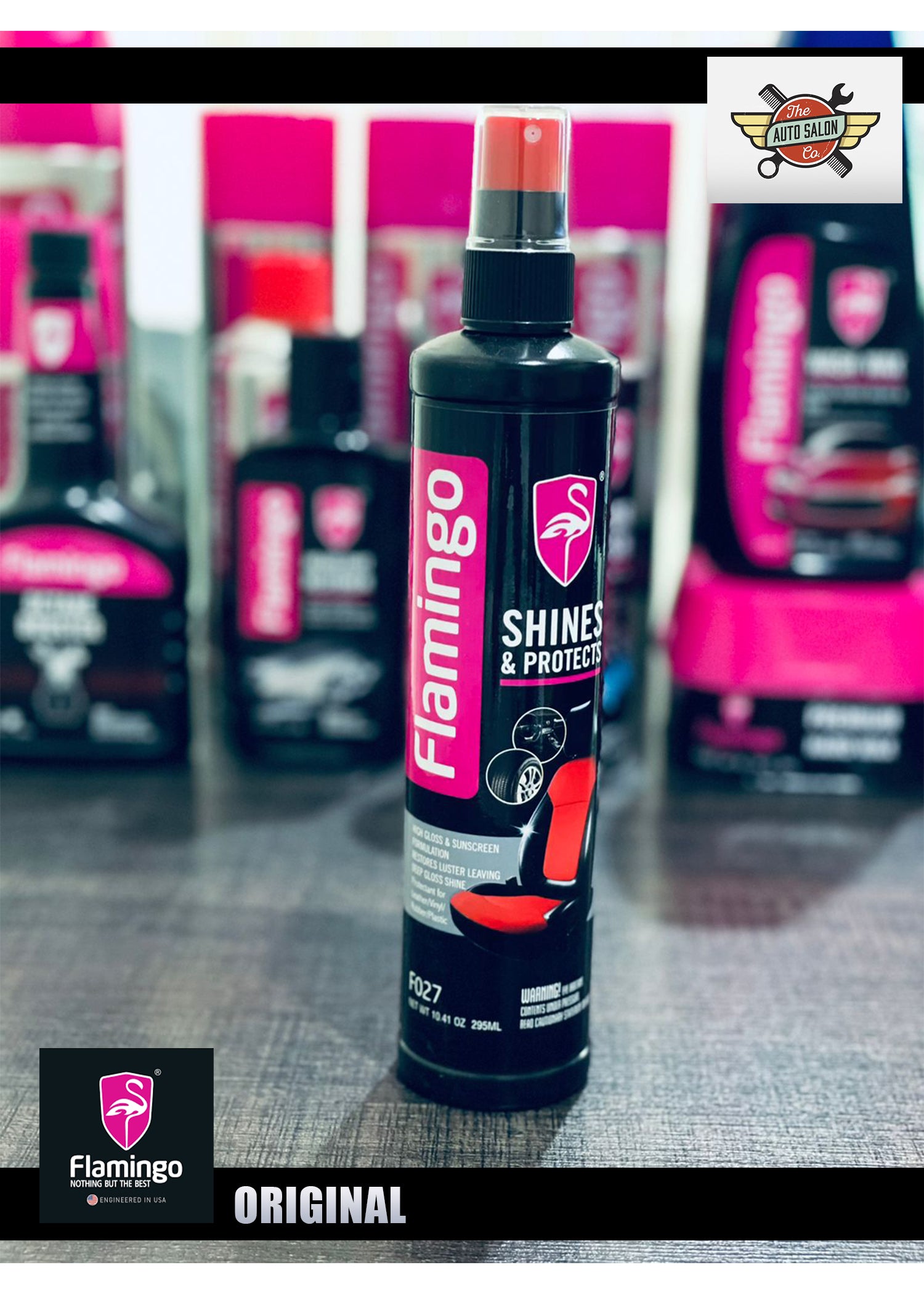 Flamingo Shine & Protects Car Protectant for Leather, Vinyl, Rubber and Plastic