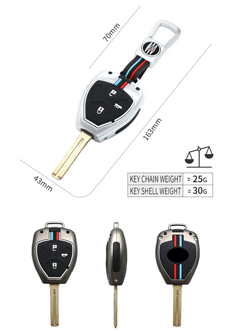 Toyota Corolla Old Model 4-button Metal Key Cover Model