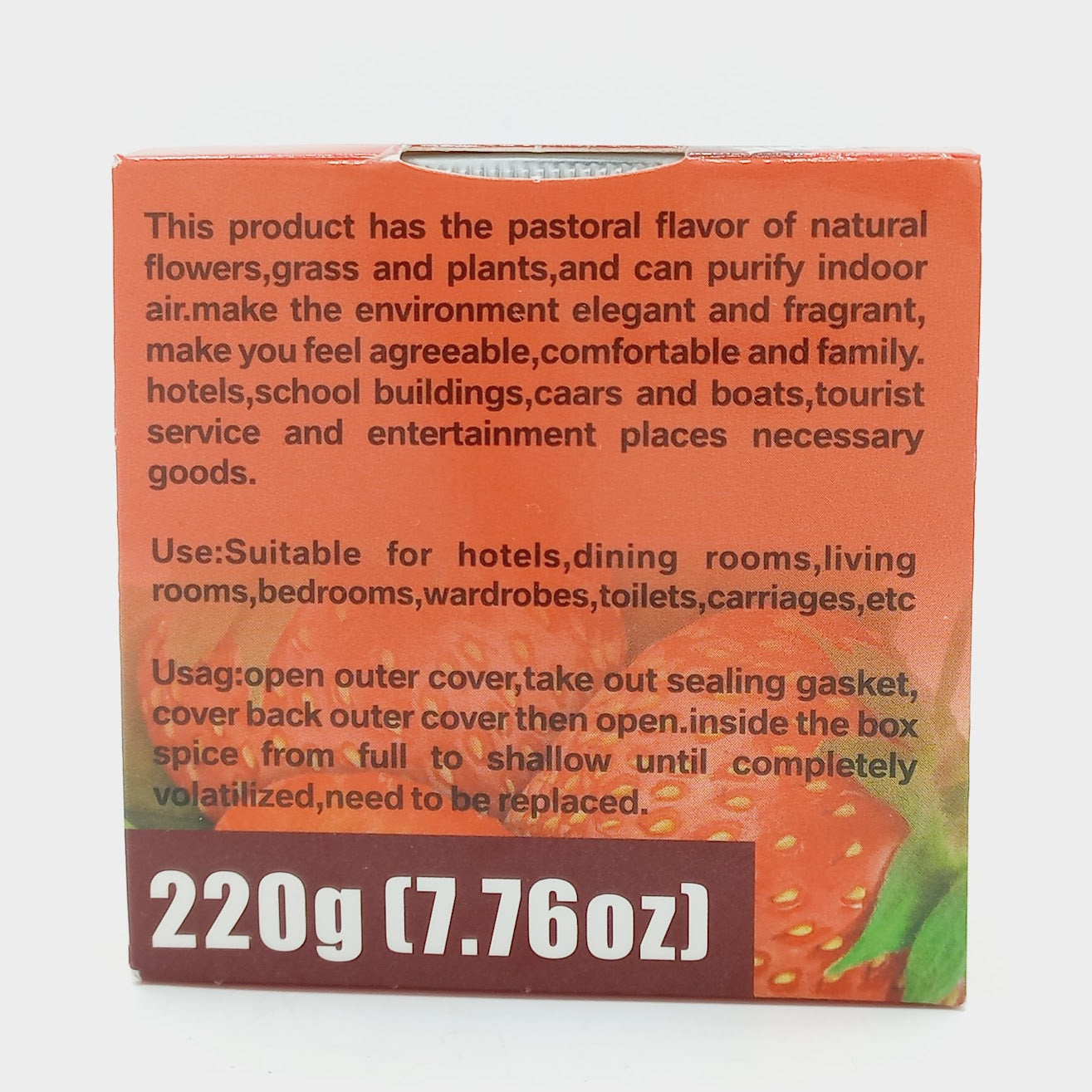 Jello Air Freshener - Strawberry Scent - Odor Eliminator - Scent Freshener - Room, Closets, Bathrooms, Car - 220g