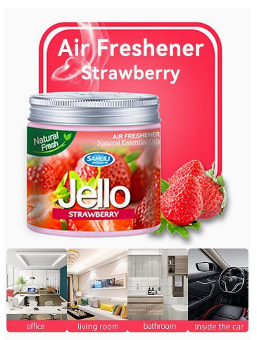 Jello Air Freshener - Strawberry Scent - Odor Eliminator - Scent Freshener - Room, Closets, Bathrooms, Car - 220g