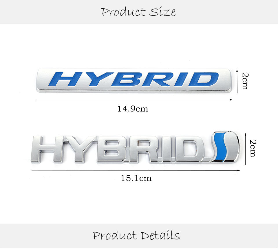 3D Metal HYBRID Car Sticker Emblem Badge for Hybrid Logo Toyota