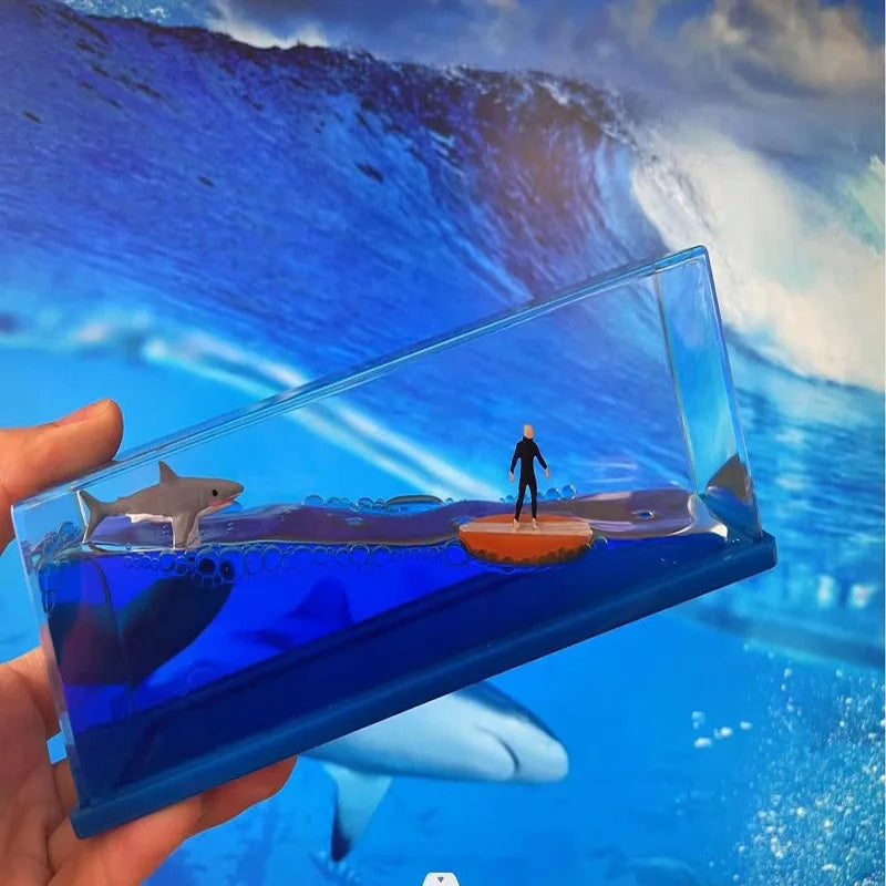 Cruise Ship Fluid Drift Bottle With Unsinkable Boat in a Box For Cars, Home And Office