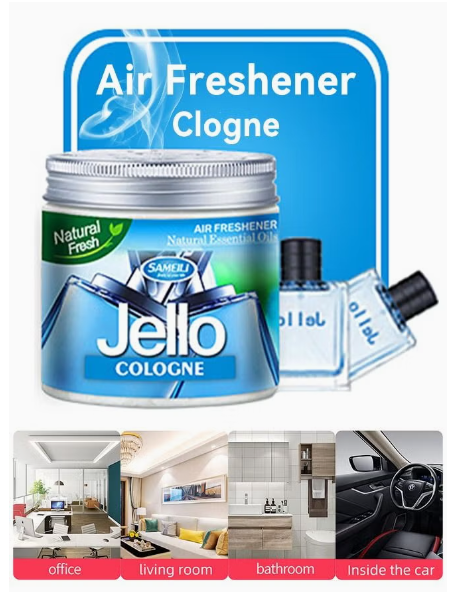 Jello Air Freshener - Cologne Scent - Odor Eliminator -Scent Freshener - Room, Closets, Bathrooms, Car - 220g