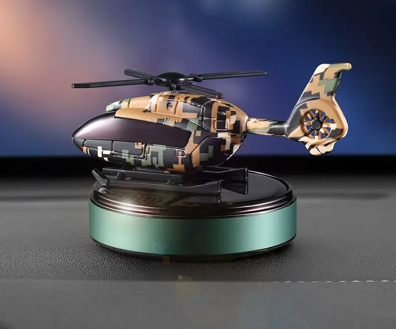 Solar military helicopter car perfume - Free Refill